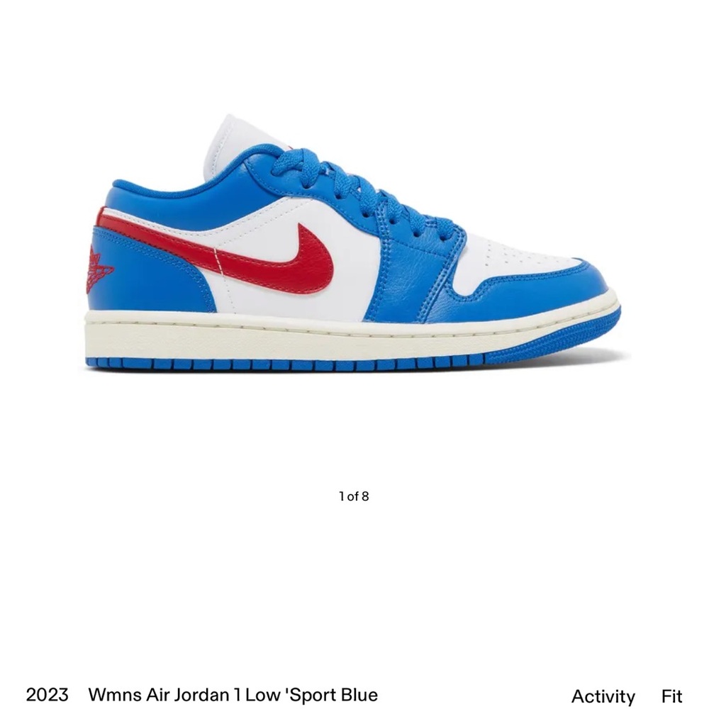 Nike Air Jordan 1 Low White and Blue with Red Accents